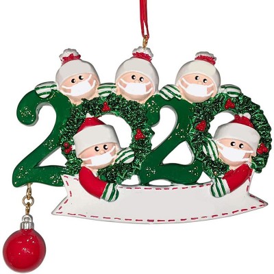 2020 DIY Quarantine Christmas Ornament Decoration Santa Claus Quarantine Personalized Hanging Pendant Christmas Tree Ornaments