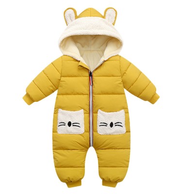 Baby Jumpsuit fleece thickened newborn outwear boys and girls baby down cotton-padded clothes autumn and winter romper