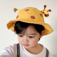 New Kids Bucket Hat Summer Baby Sun Hat Cartoon Deer Cotton Mesh Baby Hat for Boys Girls Kids Cap