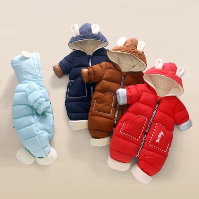 Children down cotton jumpsuit clothes for babies 0-1-2 Boy and girl baby winter outdoor clothing warm jumpsuit