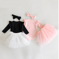 New 2020 Baby Girl Clothes Romper Skirt and Headband Baby Girl Outfit Spring Autumn Princess Infant Clothing Set