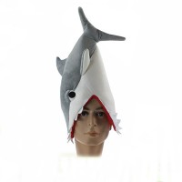 Shark Plush Hat Novelty Aquarium Shark Stuffed Plush Cap Cosplay Hat Halloween Party Cap For Adult