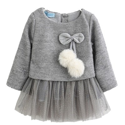 Autumn Newborn Fashion Clothes Baby Dress Long Sleeve Toddler Girls Princess Dresses Polka Fake 2pcs Set Suit for 6M-18M